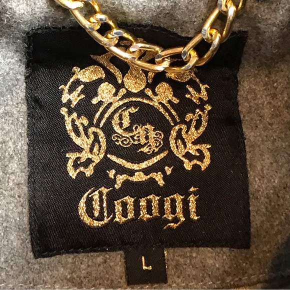 Coogi Womens Carpet Logo Rainbow Pride Full Zip Gray Wool Varsity Bomber Jacket - Picture 4 of 9